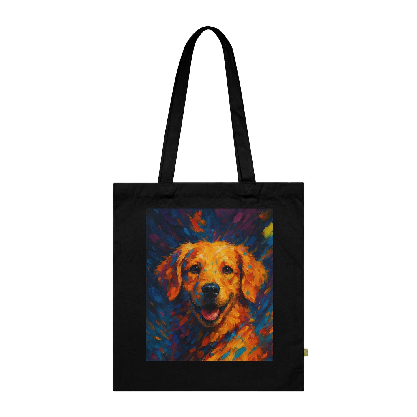 Vibrant Dog Portrait Organic Cotton Tote Bag, Reusable Shopping Bag, Eco-Friendly Pet Lover Gift, Cute Dog Art, Animal Lover Accessory