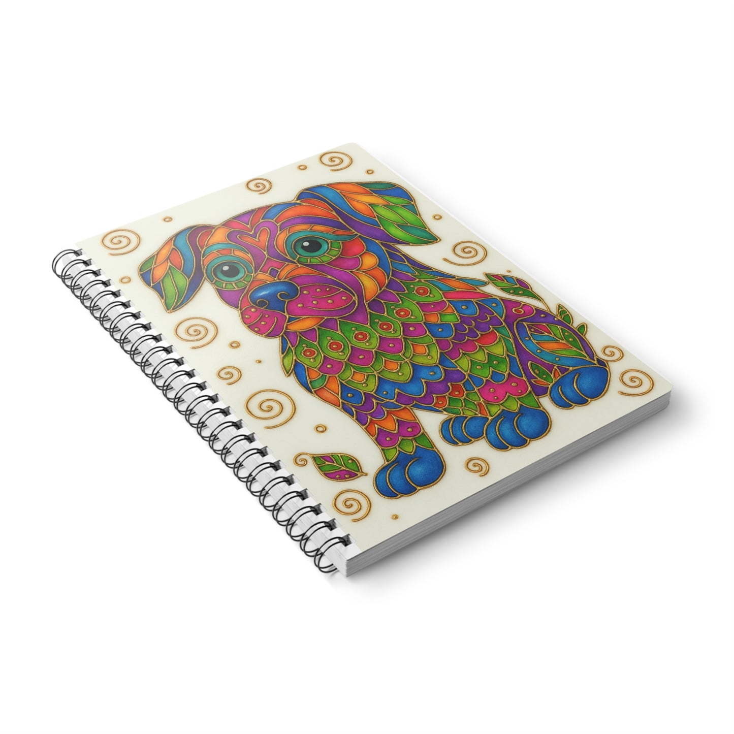 Notebook for Dog Lovers, A5 Wire-bound Softcover Journal, Colorful Stylized Design, Unique Gift, Dog Lover Gift, Dog Notebook, Dog Journal,