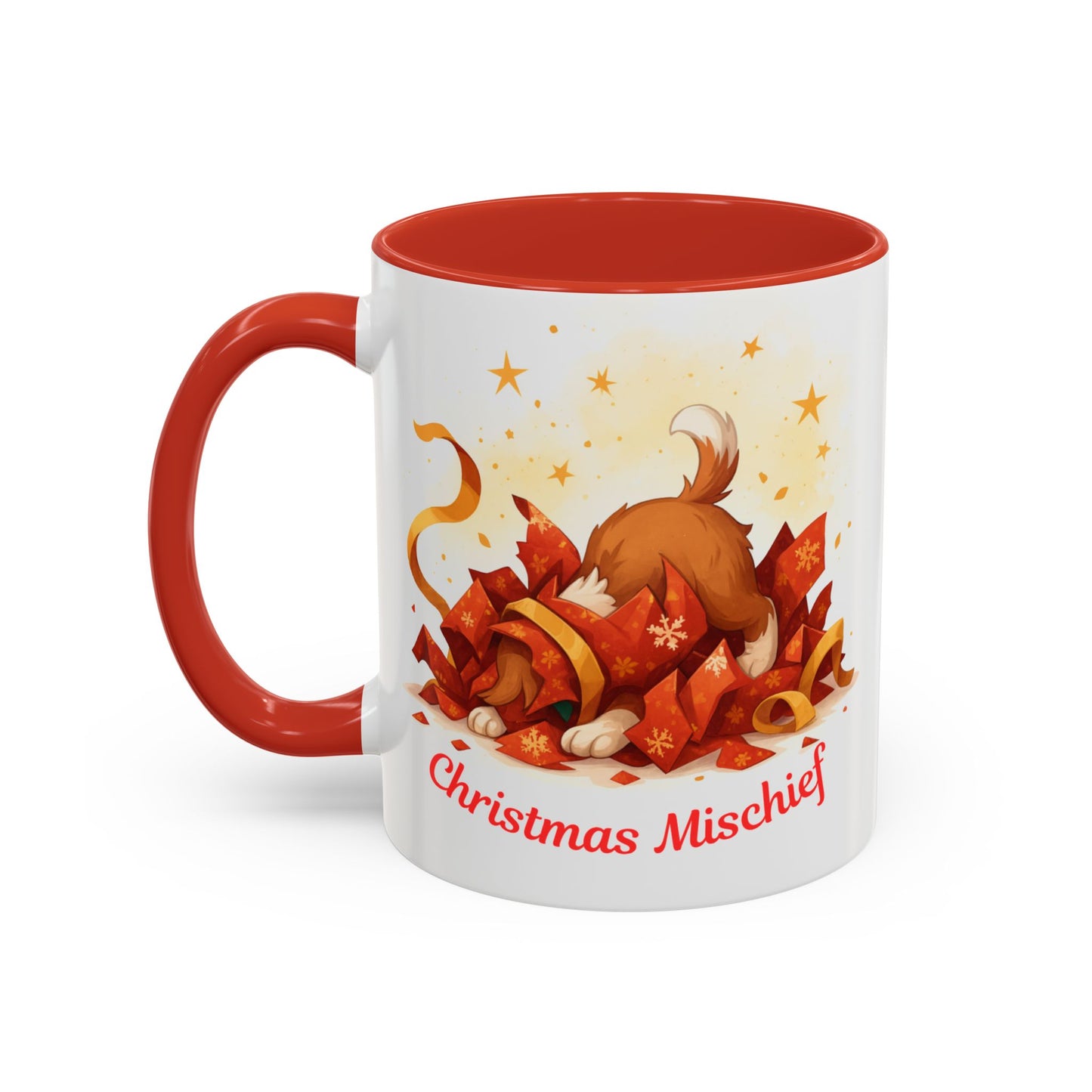 Merry Christmas Accent Coffee Mug, Holiday Gift Mug, Festive Coffee Cup, Dog Lover Mug, Christmas Decoration, Winter Gift Idea