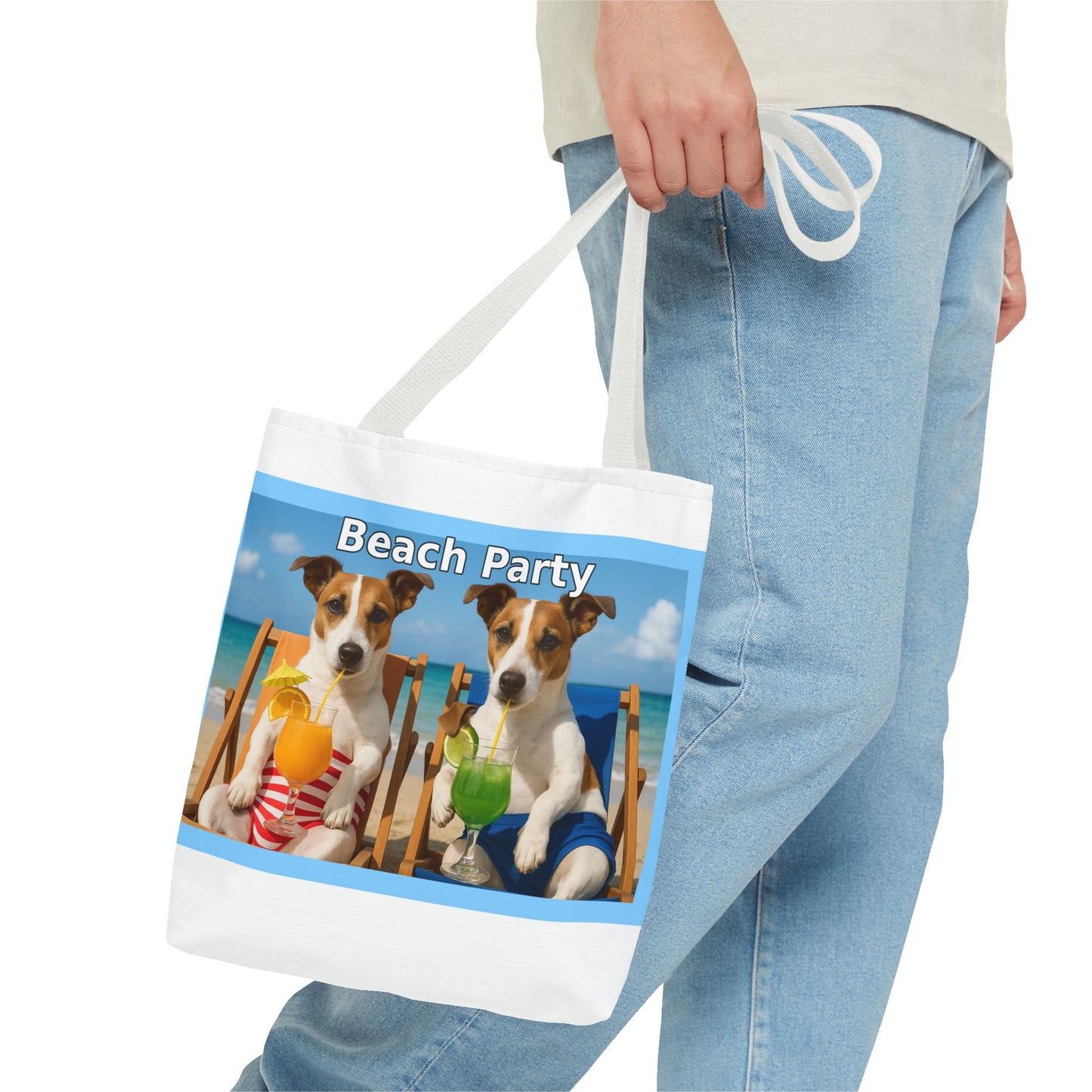 Beach Party Tote Bag - Fun Summer Accessory for Dog Lovers, Beach Outings, Shopping, Gifts, Pet Lovers, Travel Companion