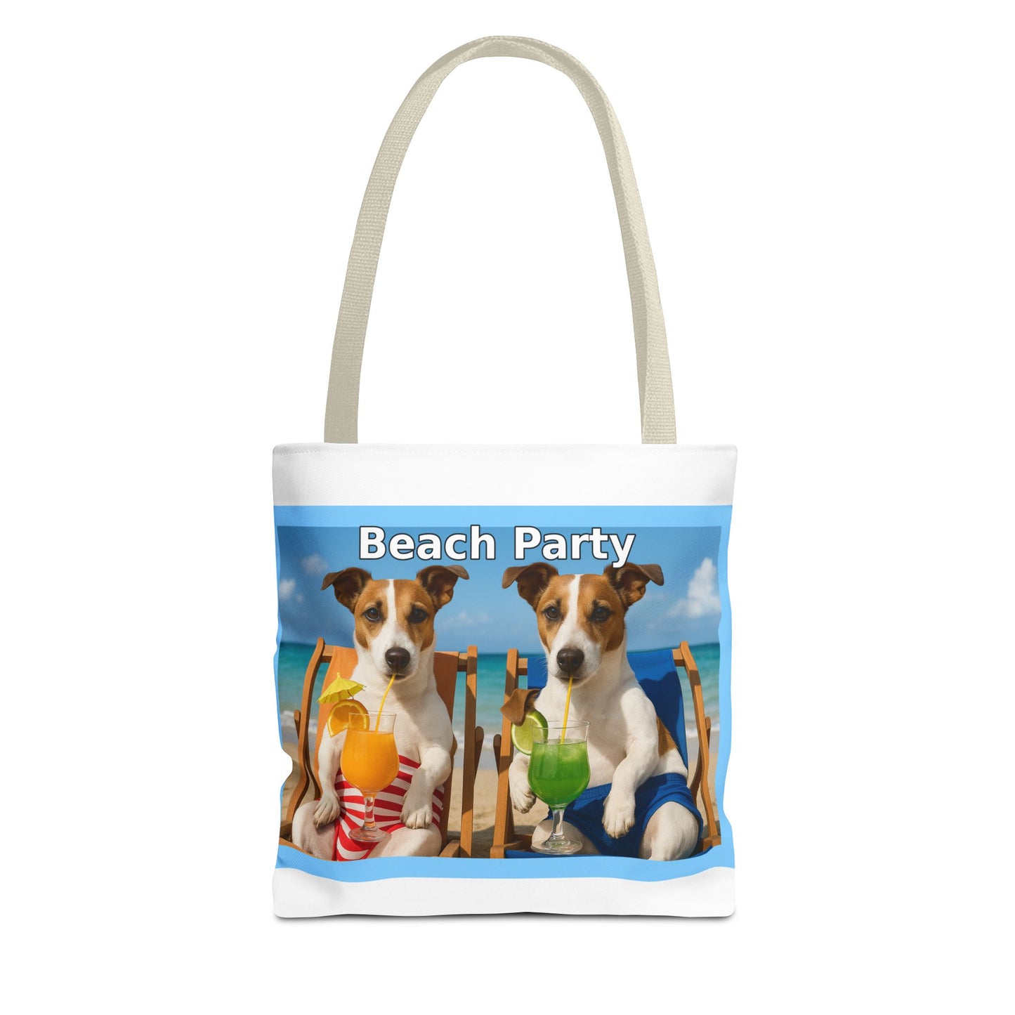 Beach Party Tote Bag - Fun Summer Accessory for Dog Lovers, Beach Outings, Shopping, Gifts, Pet Lovers, Travel Companion