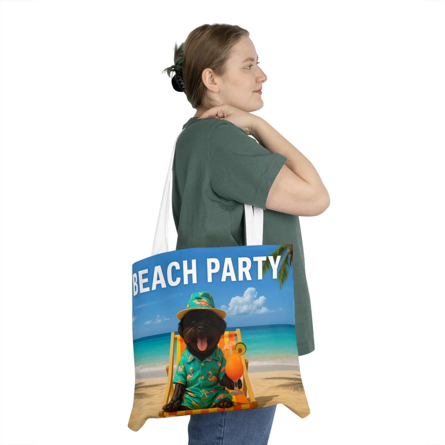Beach Party Dog Tote Bag | Fun Summer Accessory | Perfect for Dog Lovers, Beach Trips, Parties, Gifts, Events