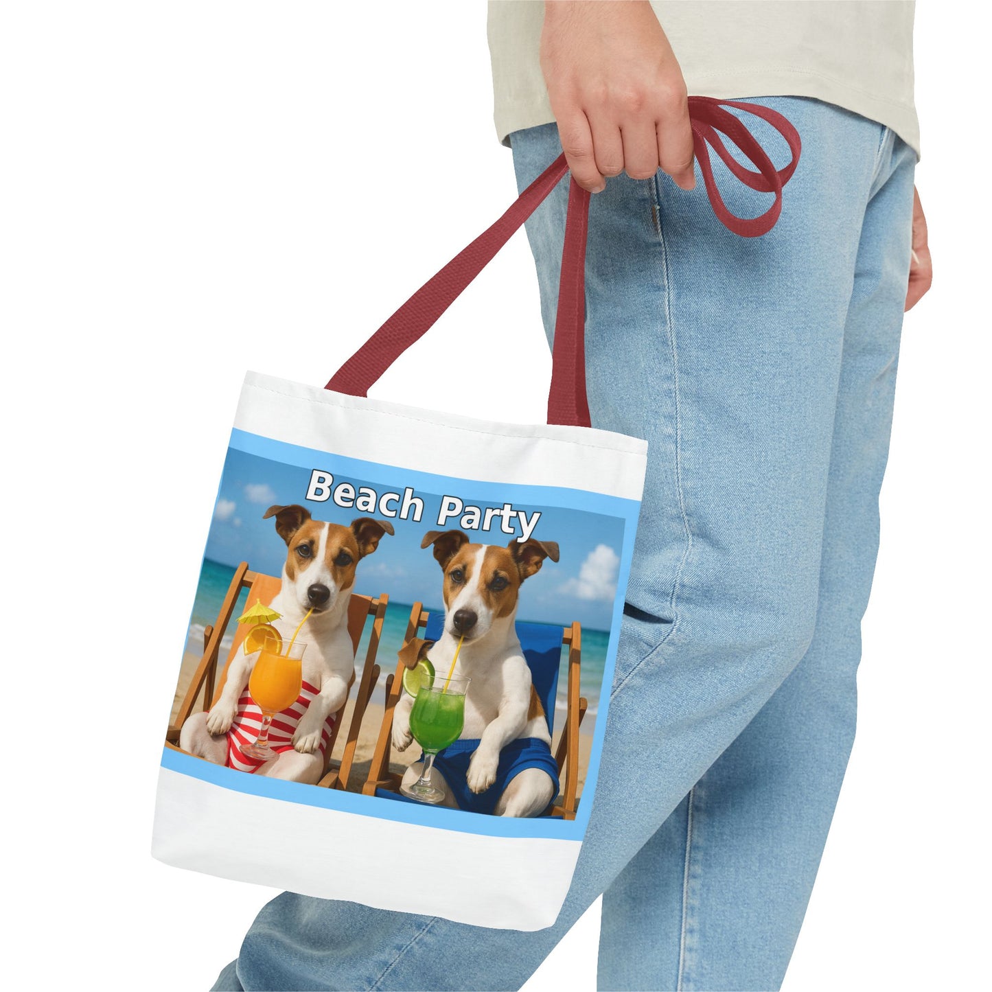 Beach Party Tote Bag - Fun Summer Accessory for Dog Lovers, Beach Outings, Shopping, Gifts, Pet Lovers, Travel Companion
