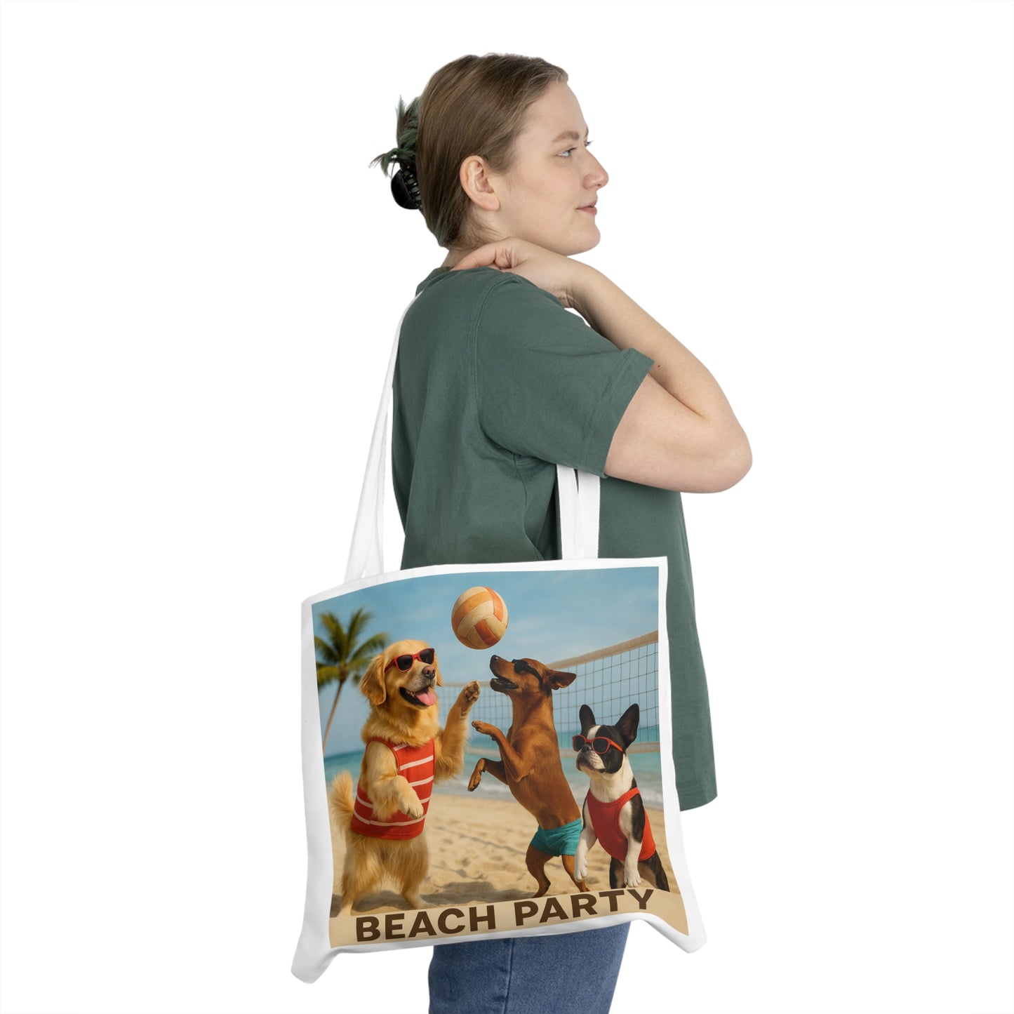 Dog Lover Beach Shoulder Tote Bag, Carry All Bag, Dog Mom Gift, Dog Dad Gift, Beach Bag Tote, Dog Lover Gift