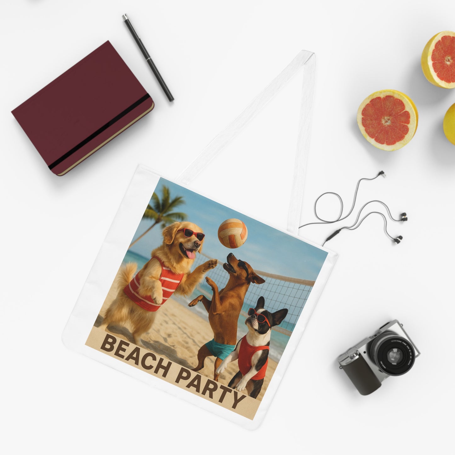Dog Lover Beach Shoulder Tote Bag, Carry All Bag, Dog Mom Gift, Dog Dad Gift, Beach Bag Tote, Dog Lover Gift