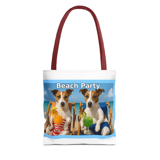 Beach Party Tote Bag - Fun Summer Accessory for Dog Lovers, Beach Outings, Shopping, Gifts, Pet Lovers, Travel Companion