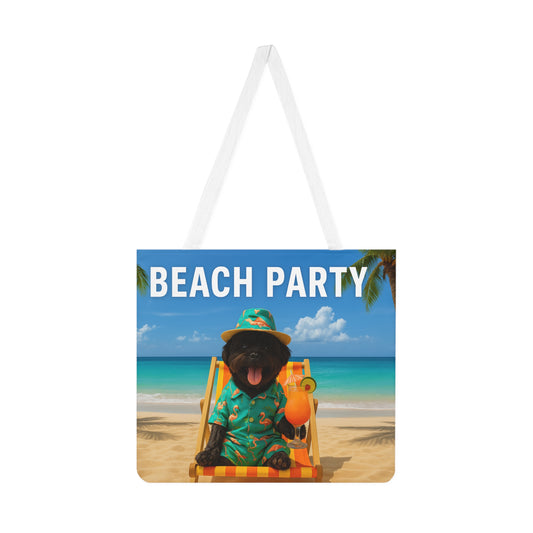 Beach Party Dog Tote Bag | Fun Summer Accessory | Perfect for Dog Lovers, Beach Trips, Parties, Gifts, Events