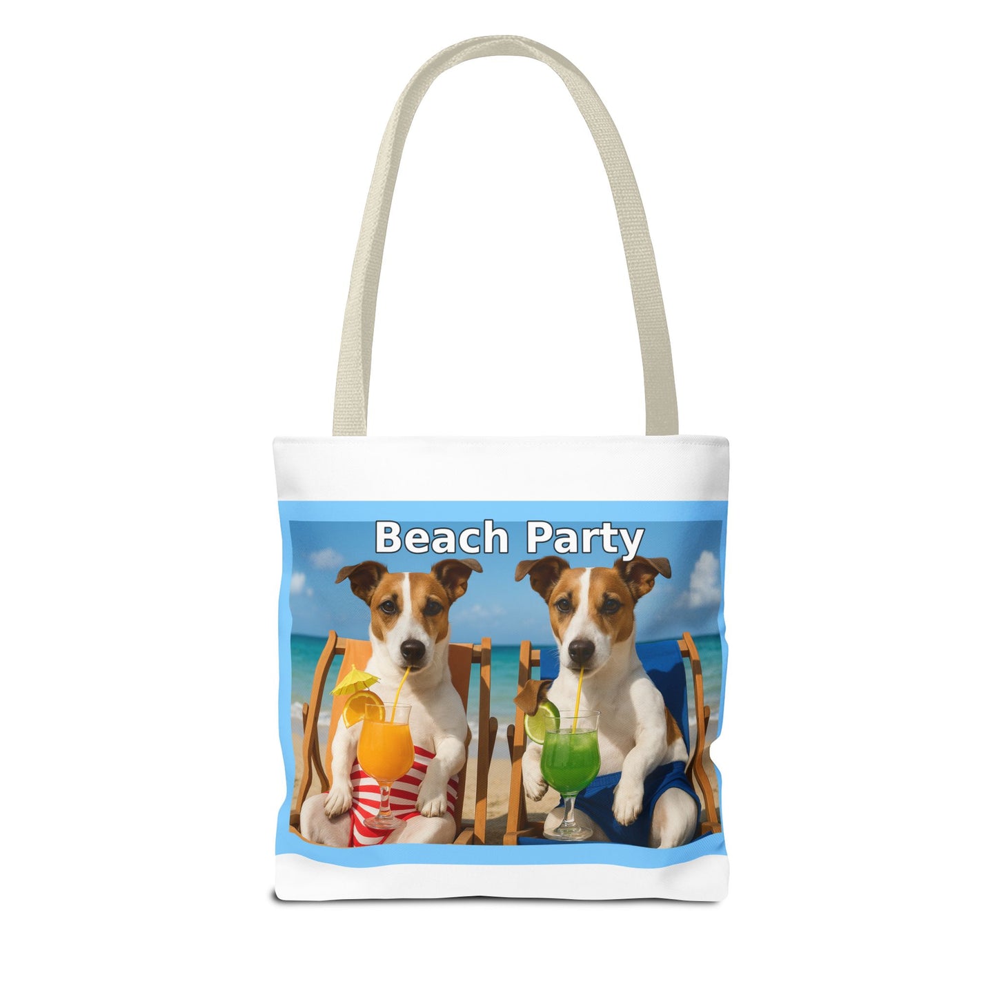 Beach Party Tote Bag - Fun Summer Accessory for Dog Lovers, Beach Outings, Shopping, Gifts, Pet Lovers, Travel Companion