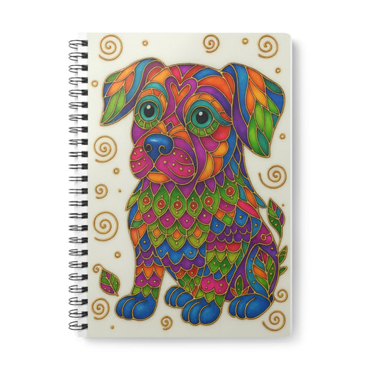 Notebook for Dog Lovers, A5 Wire-bound Softcover Journal, Colorful Stylized Design, Unique Gift, Dog Lover Gift, Dog Notebook, Dog Journal,