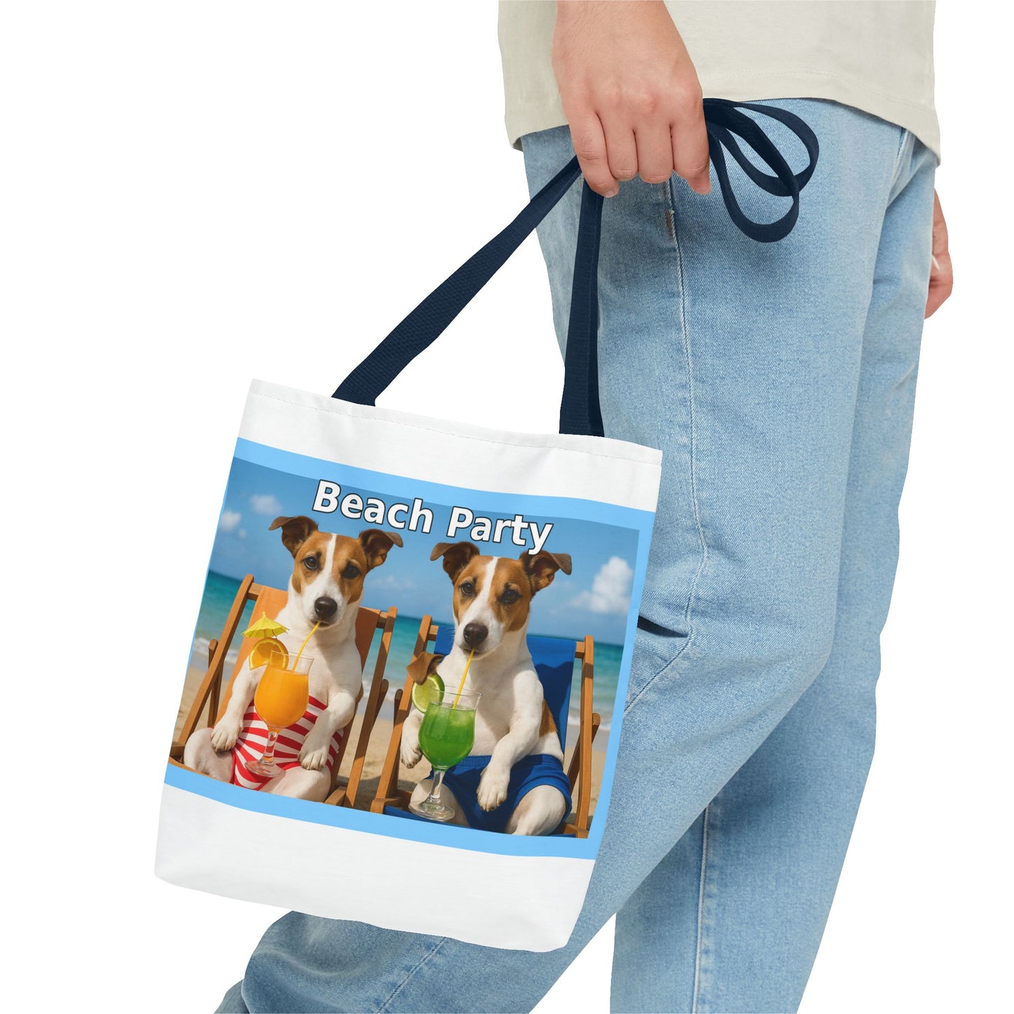 Beach Party Tote Bag - Fun Summer Accessory for Dog Lovers, Beach Outings, Shopping, Gifts, Pet Lovers, Travel Companion